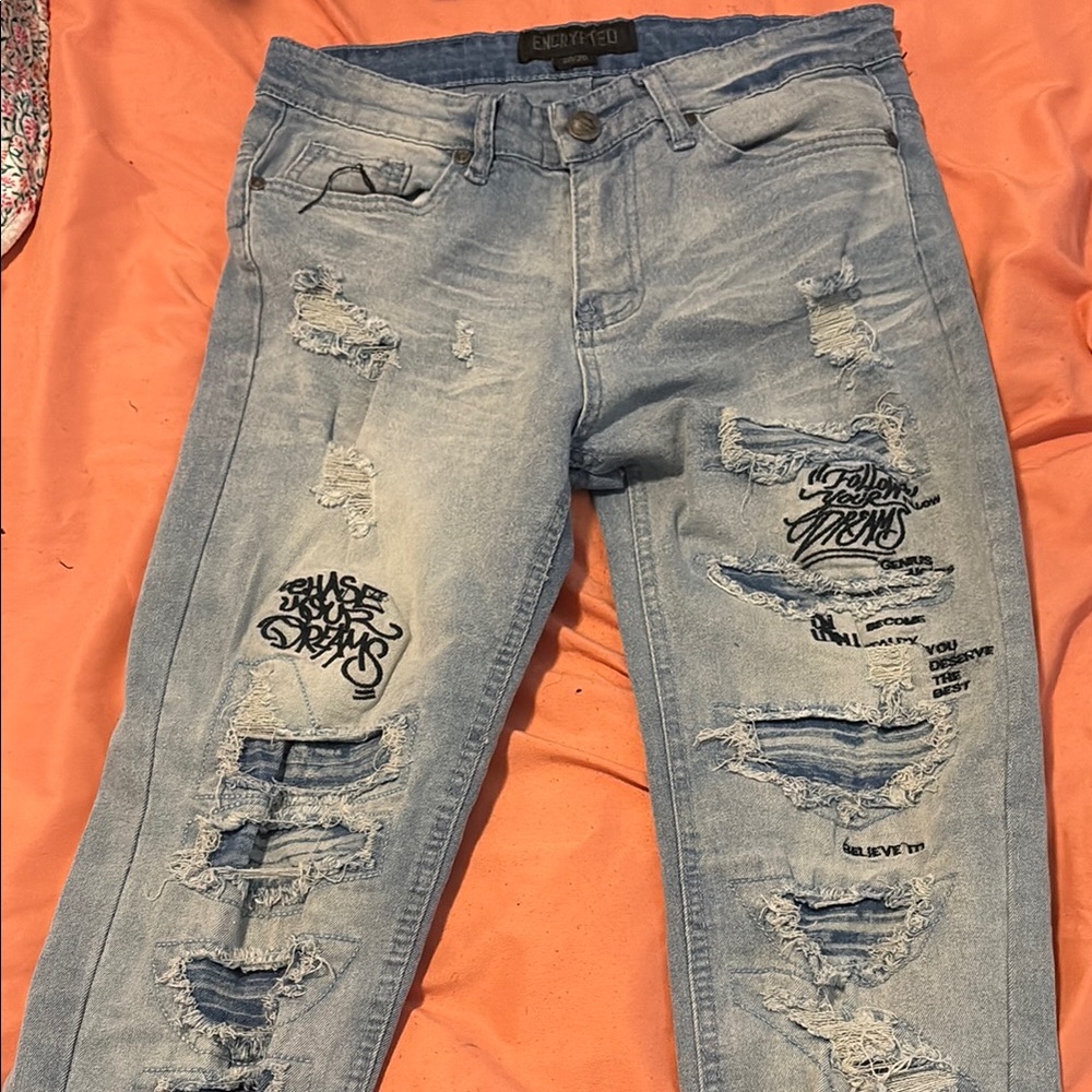 Embellished Light Blue Jeans